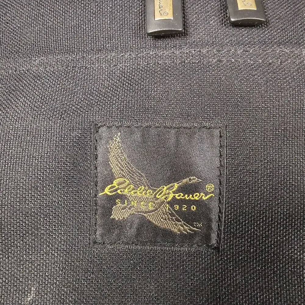 Vintage Eddie Bauer Weekender Duffle Bag Canvas Leather Trim Carry On Tote Gym